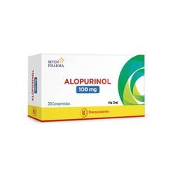 Product image of Alopurinol 100 mg x 20 Comprimidos SEVEN PHARMA CHILE SPA