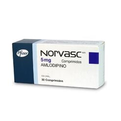 Norvasc 5 mg x 30 Comprimidos - Pfizer de chile s.a.