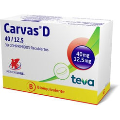 Carvas D 40 mg/12.5 mg x 30 Comprimidos Recubiertos - Chile