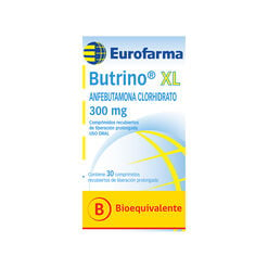 Product image of Butrino XL 300 mg x 30 Comprimidos Recubiertos de Liberación Prolongada - Eurofarma chile