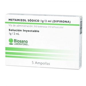 Product image of METAMIZOL 1GR   5 AMPOLLAS