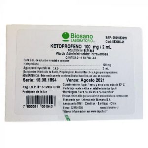 KETOPROFENO AMP. 100MG/2ML. 6