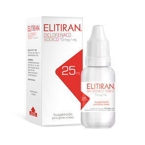 Elitiran Diclofenaco Sodico 15 mg/ml Gotas 25 mL - Milab