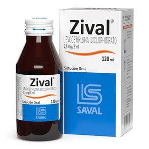 Zival Jarabe Levocetirizina Diclorhidrato 2,5 mg / 120 ml - Saval