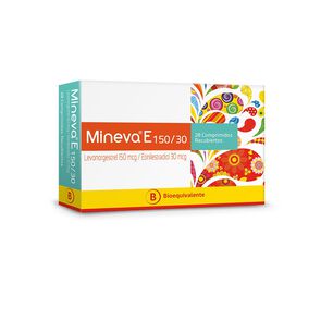 Product image of Mineva E 150/30 Levonorgestrel 150 mcg Etinilestradiol 30 mcg 28 Comprimidos - Milab