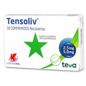 Tensoliv Clordiazepoxido 5 mg 30 Comprimidos - Chile recetario