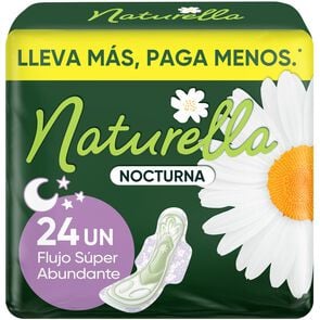 Toalla Higiénica Nocturna Normal Tela Suave extra Larga 24 Unidades - Naturella