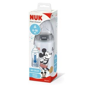 Mamadera First Choice+ Mickey Mouse 300 ml con control de temperatura - Nuk