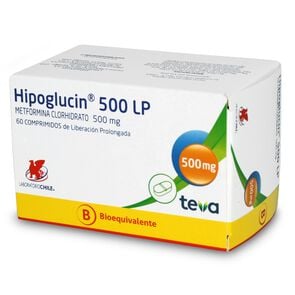 Hipoglucin 500 LP Metformina 500 mg 60 Comprimidos Liberacion Prolongada - Laboratorio chile