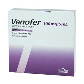 Product image of Venofer Intra Venosa  Hierro 100 mg 5 Ampollas - Andromaco etico