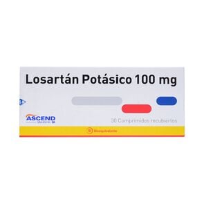 Losartan Potasico 100 mg 30 Comprimidos - Genericos bioequivalentes