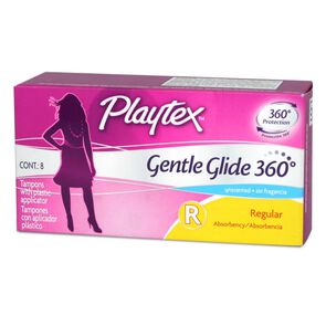 Product image of Tampón Gentle Glyde Regular con Aplicador Flujo Leve a Moderado 8 Unidades - Playtex