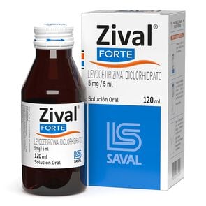 Zival Forte Jarabe Levocetirizina Diclorhidrato 5 mg / 120 ml - Saval