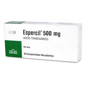 Product image of Espercil Ácido Tranexamico 500 mg 20 Comprimidos Recubiertos - Grunenthal