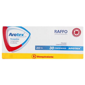 Product image of Arotex Paroxetina 20 mg 30 Comprimidos - Raffo