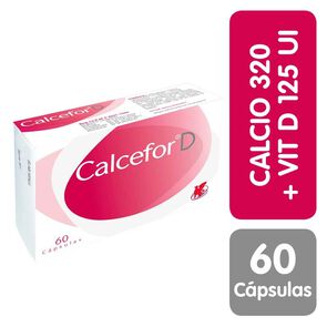 Product image of Calcefor D Calcio 320 mg Vitamina D3 125 UI 60 Cápsulas - Laboratorio chile