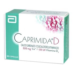 Product image of Caprimida D Calcio 320 mg Vitamina D3 125 UI 30 Cápsulas - Recalcine