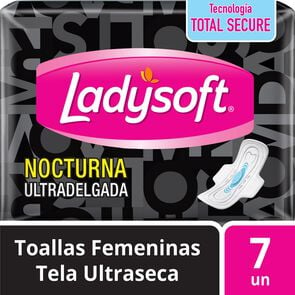 Toalla Higiénica Nocturna Ultradelgada  Larga Tela Malla 7 Unidades - Ladysoft