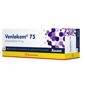 Product image of Venlakem Venlafaxina 75 mg 30 Comprimidos Recubiertos - Ascend