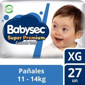 Super Premium Pañales Desechables Talla XG 27 Unidades - Babysec