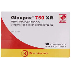 Glaupax XR Metformina 750 mg 30 Comprimidos de Liberación Prolongada - Pasteur