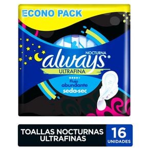 Product image of Toalla Higiénica Nocturna Ultradelgada Tela Malla 16 Unidades - Always