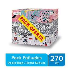 Product image of Pack pañuelos Desechables doble hoja, 3 cajas de 90 pañuelos - Family set