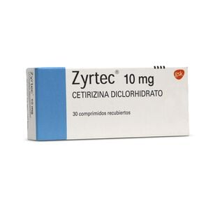 Zyrtec Cetirizina 10 mg 30 Comprimidos Recubiertos - Glaxo farma