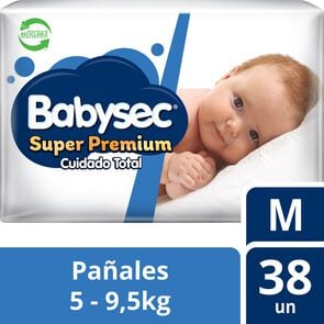 Super Premium Pañales Desechables Talla M 38 Unidades - Babysec