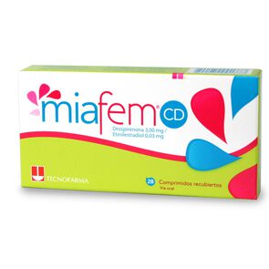 Miafem CD Drospirenona 3 mg 28 Comprimidos Recubiertos - Tecnofarma