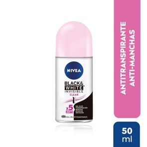 Desodorante Roll On Invisible Black & White Clear 50 mL - Nivea