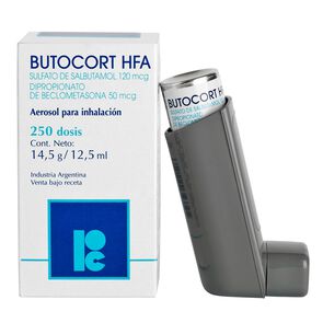 Product image of Butocort HFA Beclometasona 50 mcg Inhalador Bucal 250 Dosis - D & m pharma