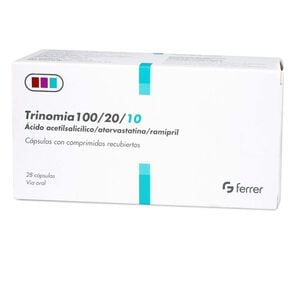 Product image of Trinomia 100/20/10 Acido Acetilsalicilico 100 mg 28 Cápsulas - Ferrer