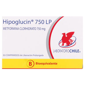 Hipoglucin 750 Lp Metformina 750 mg 30 Comprimidos Liberacion Prolongada - Laboratorio chile