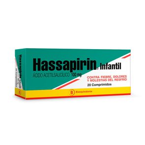 Product image of Hassapirin Infantil Ácido Acetilsalicílico 100 mg 20 Comprimidos - Mintlab