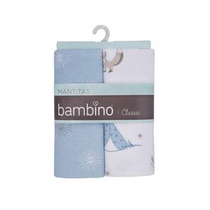 Product image of Pack 2 Mantitas Clasic Color Celeste 74x74 Cm - Bambino