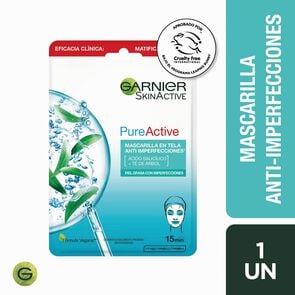 Product image of Mascarilla En Tela Para Purificar Intensamente Tu Piel y Reducir Imperfecciones - Garnier skin active