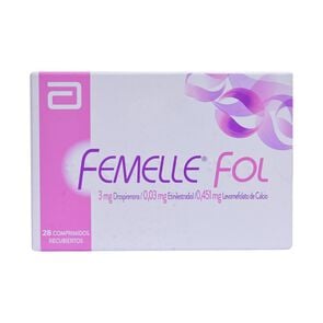 Product image of Femelle Fol Drospirenona 3 mg Etinilestradiol 0,03 mg 28 Comprimidos Recubiertos - Recalcine