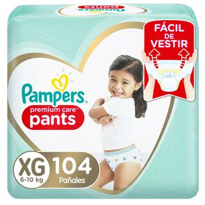 Pañales Premium Care Pants Talla XG, 104 Unidades - Pampers