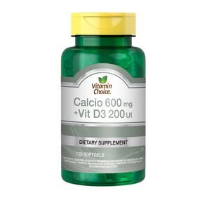 Calcio+Vit D 600 mg/200 UI 120 Cápsulas Blandas - Vitamin choice