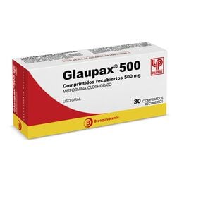 Glaupax 500 Metformina 500 mg 30 Comprimidos Recubiertoss - Pasteur