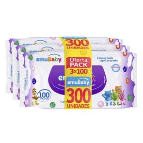 Toallitas Humedas pack 3 x 100 hojas - Emu baby