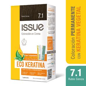 Eco Keratina Kit De Coloración En Crema Tono 7.1 Rubio Ceniza - Issue