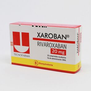 Xaroban Rivaroxaban 20 mg 30 comprimidos recubiertos - Tecnofarma