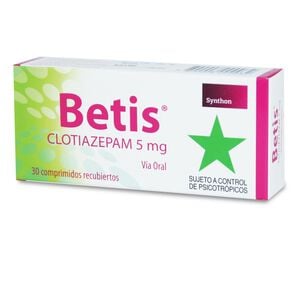 Product image of Betis Clotiazepam 5 mg 30 Comprimidos Recubierto - Rider inscribe y ahorra hasta 50% dcto.