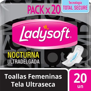 Product image of Toalla higiénica Nocturna Ultradelgada Tela Malla 20 unidades - Ladysoft