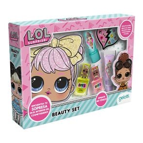 Set de Maquillaje Lol, 2 Esmalte + 1 Balsamo Labial+1 Brillo Labial + Cosmetiquero - Gelatti