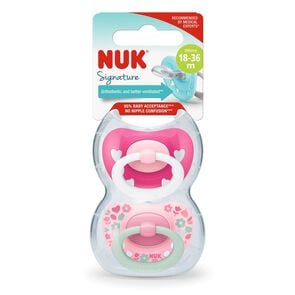 Product image of Chupete Silicona Signature Rosado Etapa 3 (18-36 meses) 2 unidades - Nuk