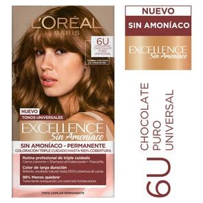 Tintura Sin Amoniaco 6U Chocolate Puro Universal - Excellence sin amoniaco