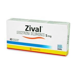 Zival Levocetirizina 5 mg 40 Comprimidos Recubierto - Saval